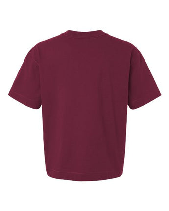 Pretreated American Apparel 13ML0 Unisex Heavyweight Cotton Boxy Tee - Burgundy - Back