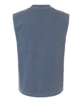 Pretreated American Apparel 207GD Unisex Heavyweight Cotton Garment-Dyed Boxy Muscle Tee - Faded Navy - Back