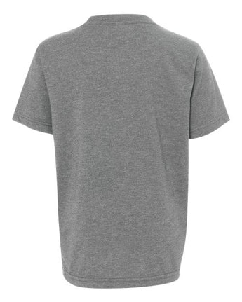 Pretreated Next Level 3312 Youth CVC Tee - Dark Heather Grey - Back