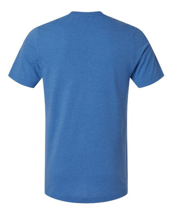 Pretreated Tultex 602CVC Unisex Combed CVC T-Shirt - Heather Royal - Back