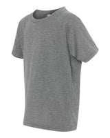 Pretreated Next Level 3312 Youth CVC Tee - Dark Heather Grey - Side