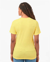 Pretreated Tultex 602CVC Unisex Combed CVC T-Shirt - Heather Yellow - On Model - Back