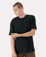 Pretreated American Apparel 5389 Unisex Sueded Tee - Sueded Black - On Model