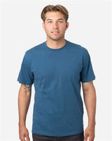 Pretreated econscious EC1070 Unisex Reclaimist Fiber Vibes T-Shirt - Tidal Blue - On Model