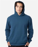 Pretreated econscious EC5300 Unisex Reclaimist Fiber Hooded Sweatshirt - Tidal Blue - On Model