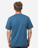 Pretreated econscious EC1070 Unisex Reclaimist Fiber Vibes T-Shirt - Tidal Blue - On Model - Back