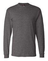 Pretreated Hanes 5186 Unisex Beefy-T Long Sleeve T-Shirt - Charcoal Heather