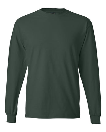 Pretreated Hanes 5186 Unisex Beefy-T Long Sleeve T-Shirt - Deep Forest