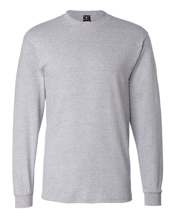 Pretreated Hanes 5186 Unisex Beefy-T Long Sleeve T-Shirt - Light Steel