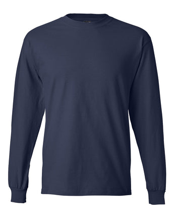 Pretreated Hanes 5186 Unisex Beefy-T Long Sleeve T-Shirt - Navy