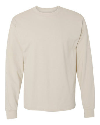 Pretreated Hanes 5186 Unisex Beefy-T Long Sleeve T-Shirt - Sand