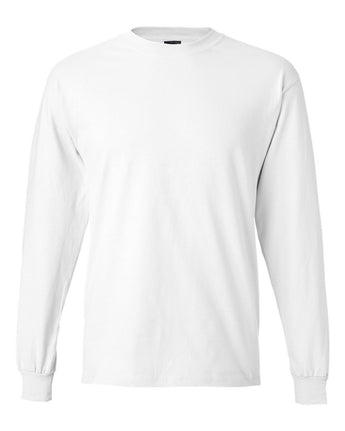Pretreated Hanes 5186 Unisex Beefy-T Long Sleeve T-Shirt - White