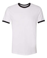Pretreated Next Level 3604 Unisex Cotton Ringer Tee - White/ Black