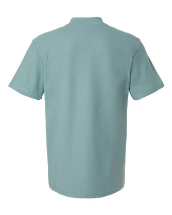 Pretreated American Apparel 1PQ Unisex Pique Mock Neck Tee - Arctic - Back