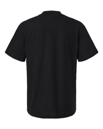 Pretreated American Apparel 1PQ Unisex Pique Mock Neck Tee - Black - Back