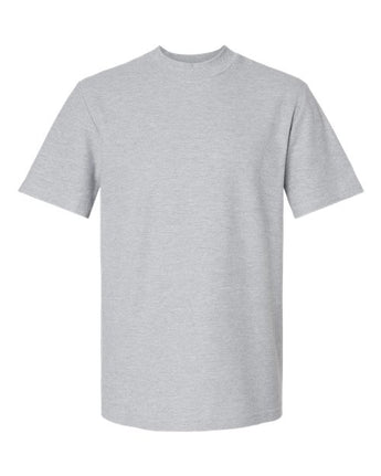 Pretreated American Apparel 1PQ Unisex Pique Mock Neck Tee - Heather Grey