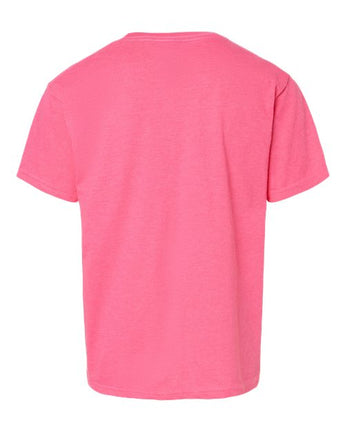 Pretreated Gildan 64000BCVC Softstyle CVC Youth T-Shirt - Pink Lemonade Mist - Back