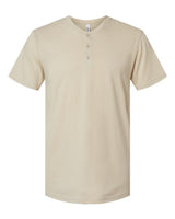 Pretreated American Apparel 2004CVC Unisex CVC Henley Tee - Heather Bone