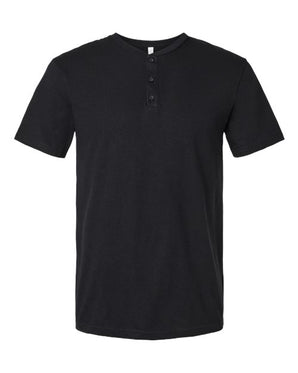 Pretreated American Apparel 2004CVC Unisex CVC Henley Tee - Black