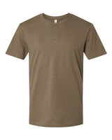 Pretreated American Apparel 2004CVC Unisex CVC Henley Tee - Heather Army