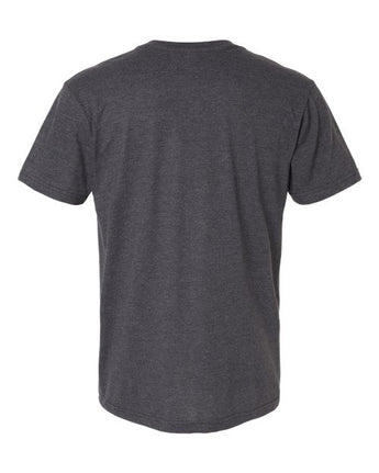 Pretreated American Apparel 2004CVC Unisex CVC Henley Tee - Heather Charcoal - Back