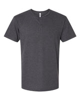 Pretreated American Apparel 2004CVC Unisex CVC Henley Tee - Heather Charcoal