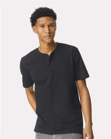 Pretreated American Apparel 2004CVC Unisex CVC Henley Tee - Lifestyle