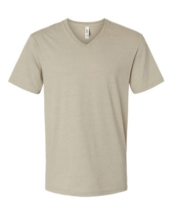 Pretreated American Apparel 2006CVC Unisex CVC V-Neck Tee - Heather Khaki