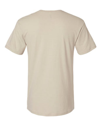 Pretreated American Apparel 2006CVC Unisex CVC V-Neck Tee - Heather Bone - Back