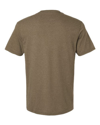 Pretreated American Apparel 2006CVC Unisex CVC V-Neck Tee - Heather Army - Back