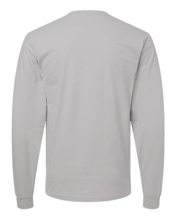Pretreated American Apparel 2007 Unisex Fine Jersey Long Sleeve Tee - New Silver - Back