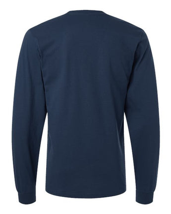 Pretreated American Apparel 2007 Unisex Fine Jersey Long Sleeve Tee - Sea Blue - Back