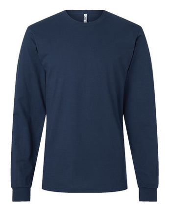 Pretreated American Apparel 2007 Unisex Fine Jersey Long Sleeve Tee - Sea Blue