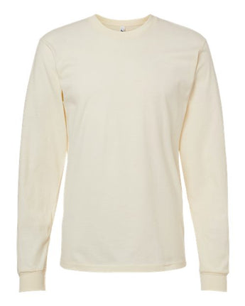 Pretreated American Apparel 2007 Unisex Fine Jersey Long Sleeve Tee - Cream