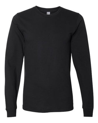 Pretreated American Apparel 2007 Unisex Fine Jersey Long Sleeve Tee - Black