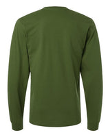 Pretreated American Apparel 2007 Unisex Fine Jersey Long Sleeve Tee - Olive - Back