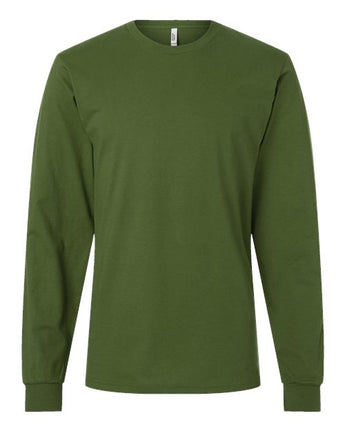 Pretreated American Apparel 2007 Unisex Fine Jersey Long Sleeve Tee - Olive