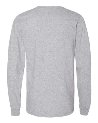 Pretreated American Apparel 2007 Unisex Fine Jersey Long Sleeve Tee - Heather Grey - Back