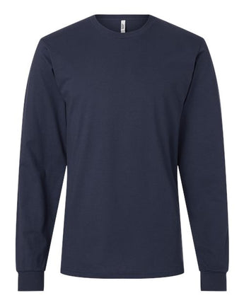 Pretreated American Apparel 2007 Unisex Fine Jersey Long Sleeve Tee - Navy