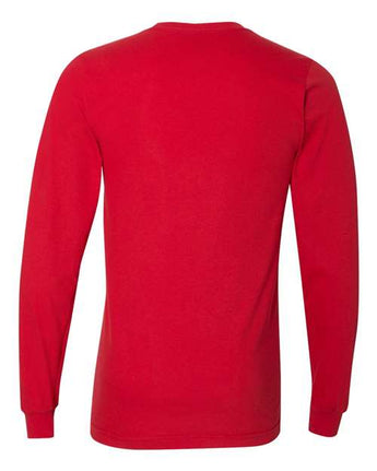 Pretreated American Apparel 2007 Unisex Fine Jersey Long Sleeve Tee - Red - Back
