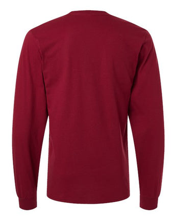 Pretreated American Apparel 2007 Unisex Fine Jersey Long Sleeve Tee - Cranberry - Back