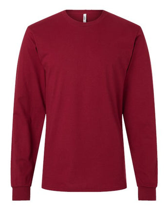 Pretreated American Apparel 2007 Unisex Fine Jersey Long Sleeve Tee - Cranberry