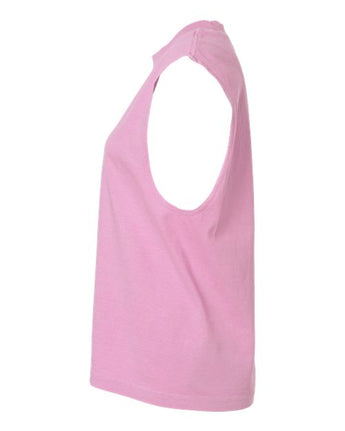 Pretreated American Apparel 207GD Unisex Heavyweight Cotton Garment-Dyed Boxy Muscle Tee - Faded Powder Pink - Side