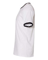 Pretreated Next Level 3604 Unisex Cotton Ringer Tee - White/ Black - Side