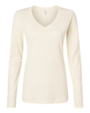 Pretreated Tultex 214LS Women's Fine Jersey Long Sleeve T-Shirt - Natural