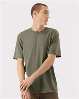 Pretreated American Apparel 5389 Unisex Sueded Tee - Sueded Lieutenant - On Model