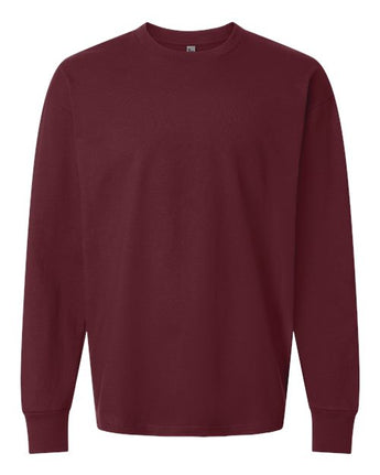 Pretreated Next Level 7211 Unisex Heavyweight Long Sleeve Tee - Maroon