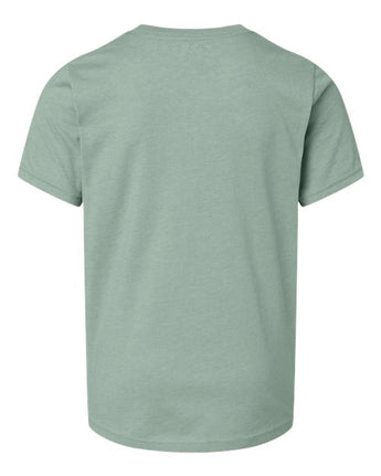 Pretreated Next Level 3312 Youth CVC Tee - Heather Seafoam - Back