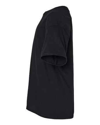 Pretreated Gildan 64000BCVC Softstyle CVC Youth T-Shirt - Pitch Black - Side
