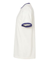 Pretreated Tultex 246 Unisex Fine Jersey Ringer T-Shirt - Vintage White/ Inked India - Side